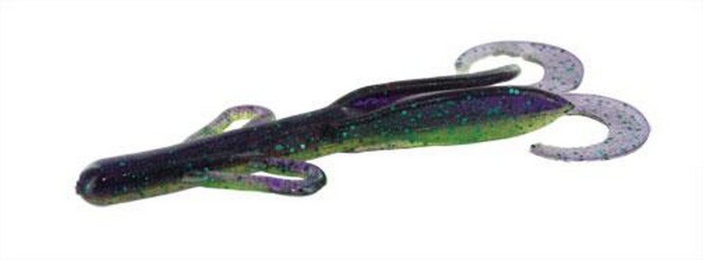 Zoom Baby Brush Hog Freshwater Fishing Soft Bait for Bass, Watermelon  Purple Glitter, 4, 12-pack, Soft Baits 