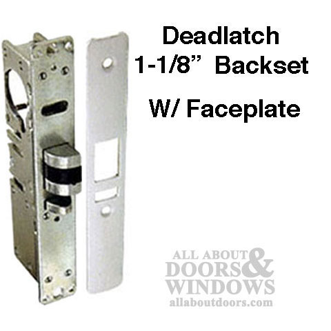 Deadlatch For Exit Doors Left Handed Flat Faceplate 1 1/8th Backset Deadlatch