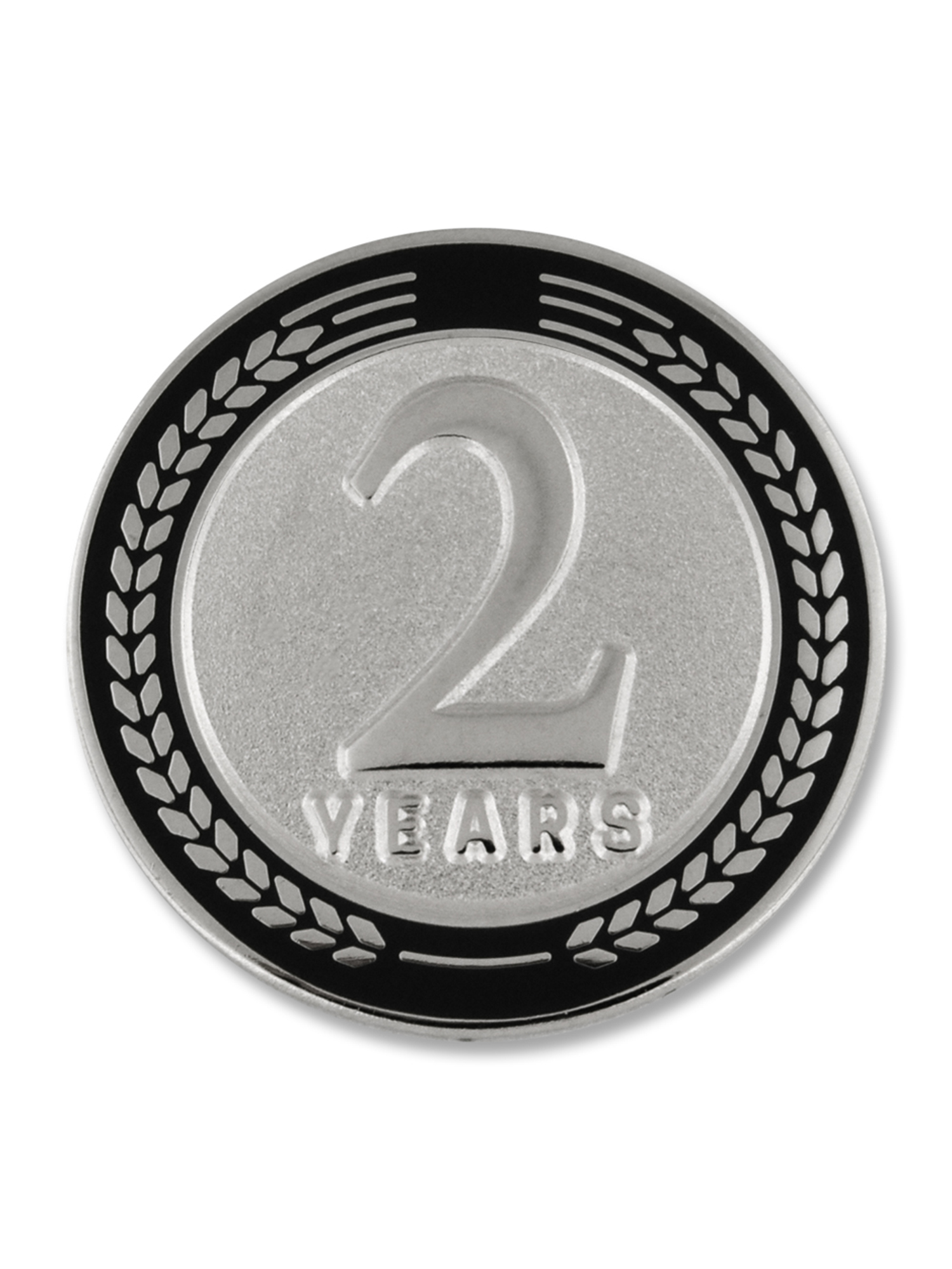 PinMart’s 2 Years of Service Award Employee Recognition Gift Lapel Pin – Black