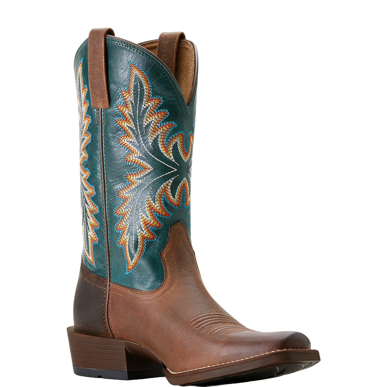 Pre-owned Ariat Men's Renegade Vintage Oak & Deep Teal Cowboy Boots 10053696