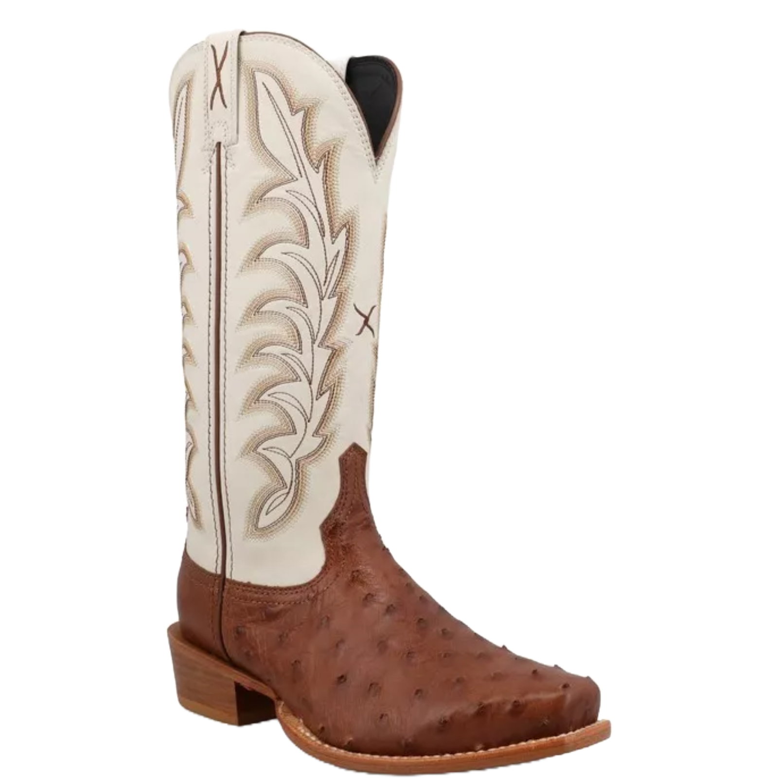 Twisted X Ladies Reserve Chesnut Ostrich White Western Boots WXPL002 - Picture 7 of 72
