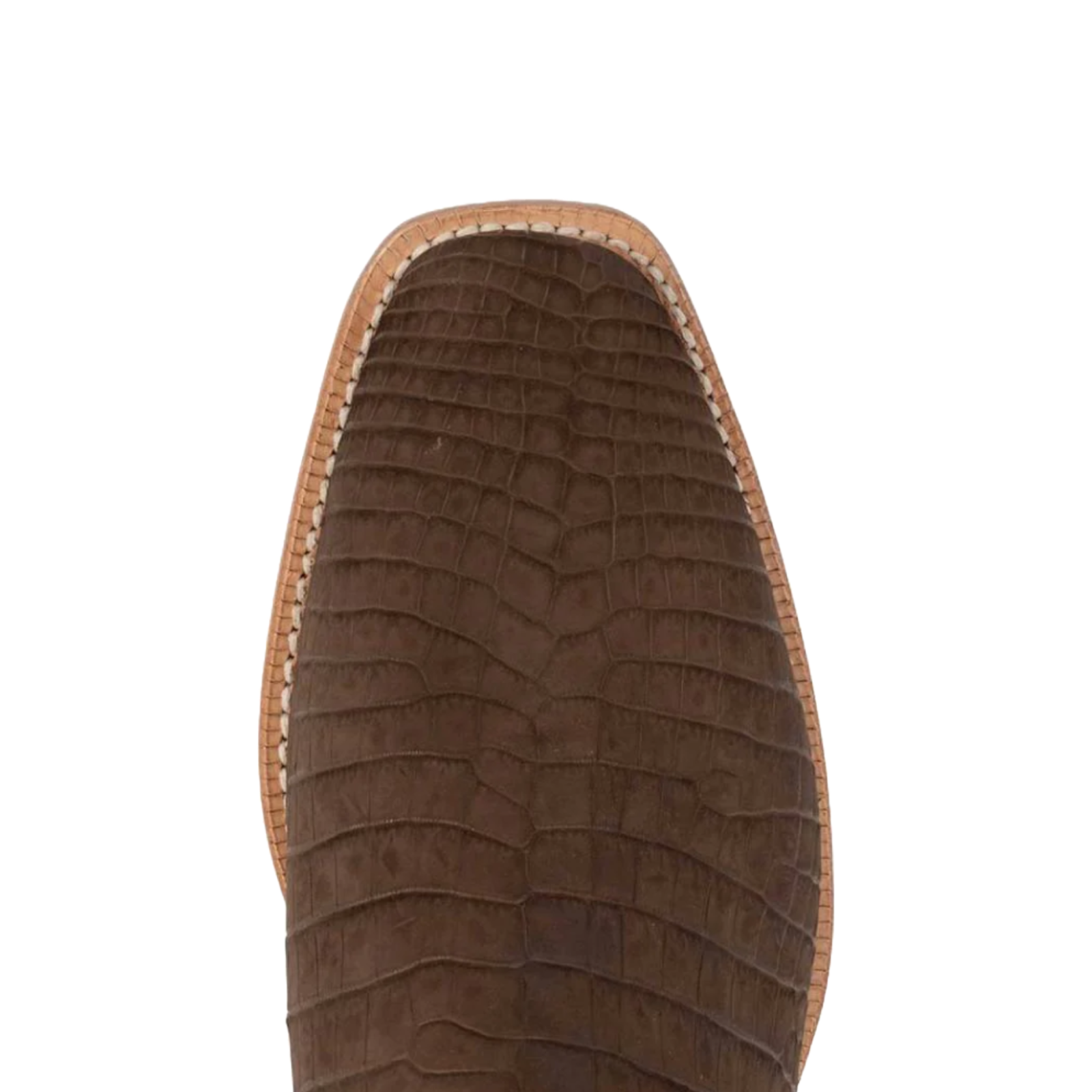 R. Watson Men's Mocha & Indian Orange Sueded Nile Crocodile Square Toe Boots RW - Picture 6 of 52