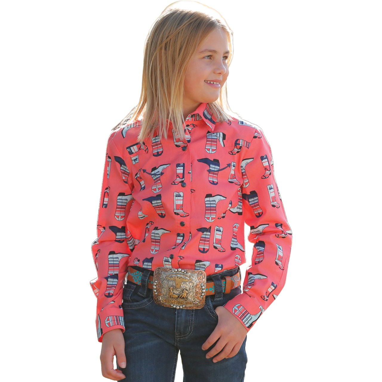Cruel Girls Long Sleeve Print Coral Shirt CTW3370023 - 第 2/7 張圖片
