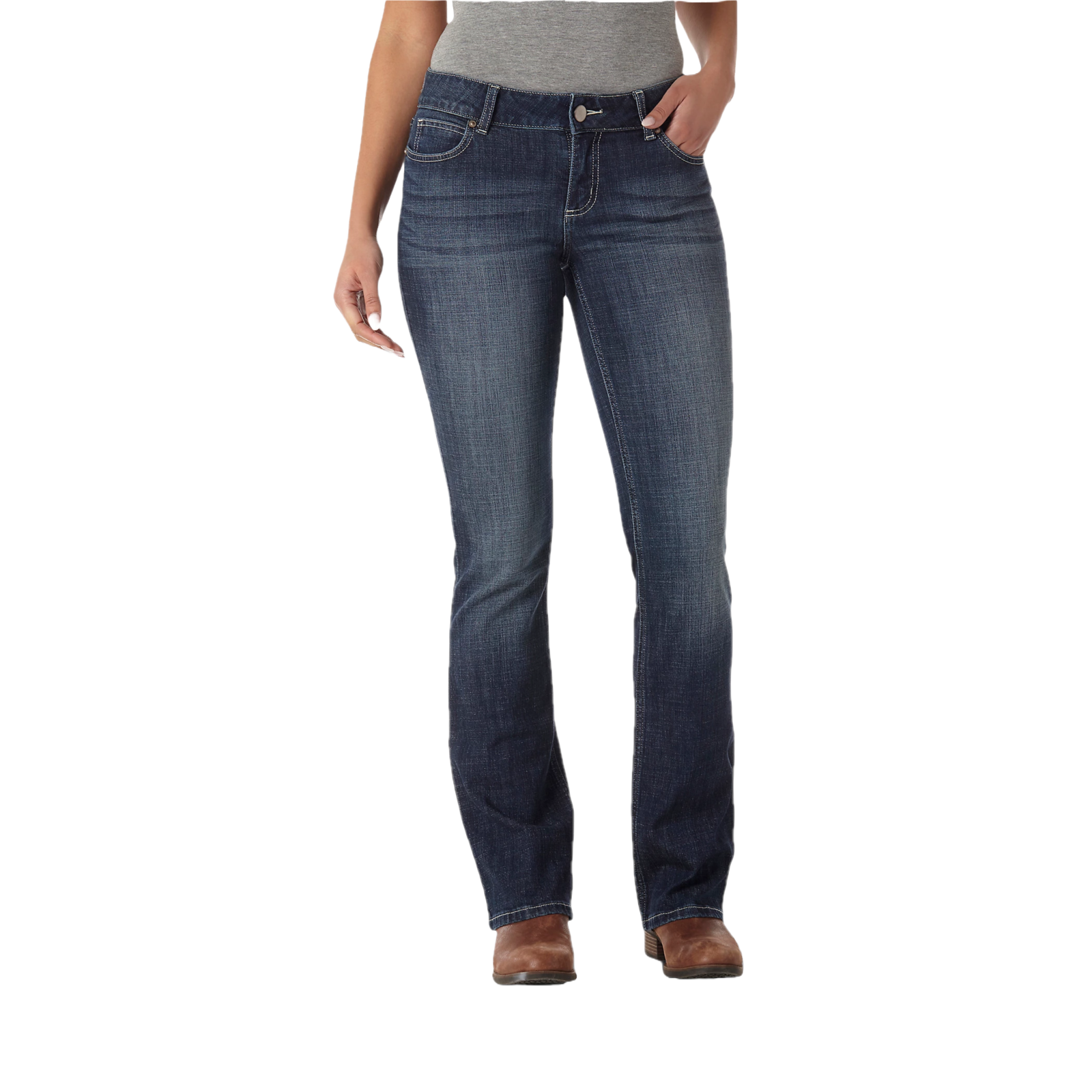 Wrangler® Ladies Bootcut Dark Do Wash Denim Jeans 09MWZDO - Picture 4 of 76