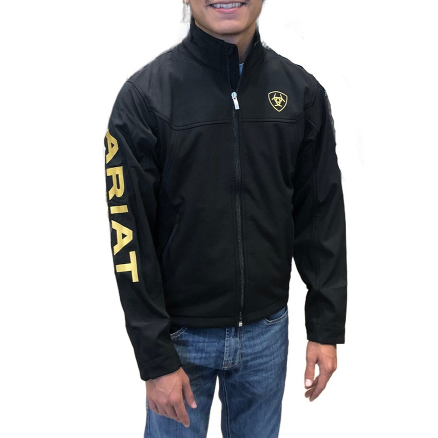 Ariat&reg; Men's New Team Softshell Black & Gold Jacket 10043054