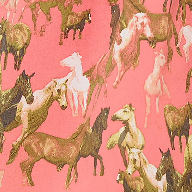 Wrangler Baby Girl's Coral Horse Multi-Print Dress 112364313 - Picture 4 of 20