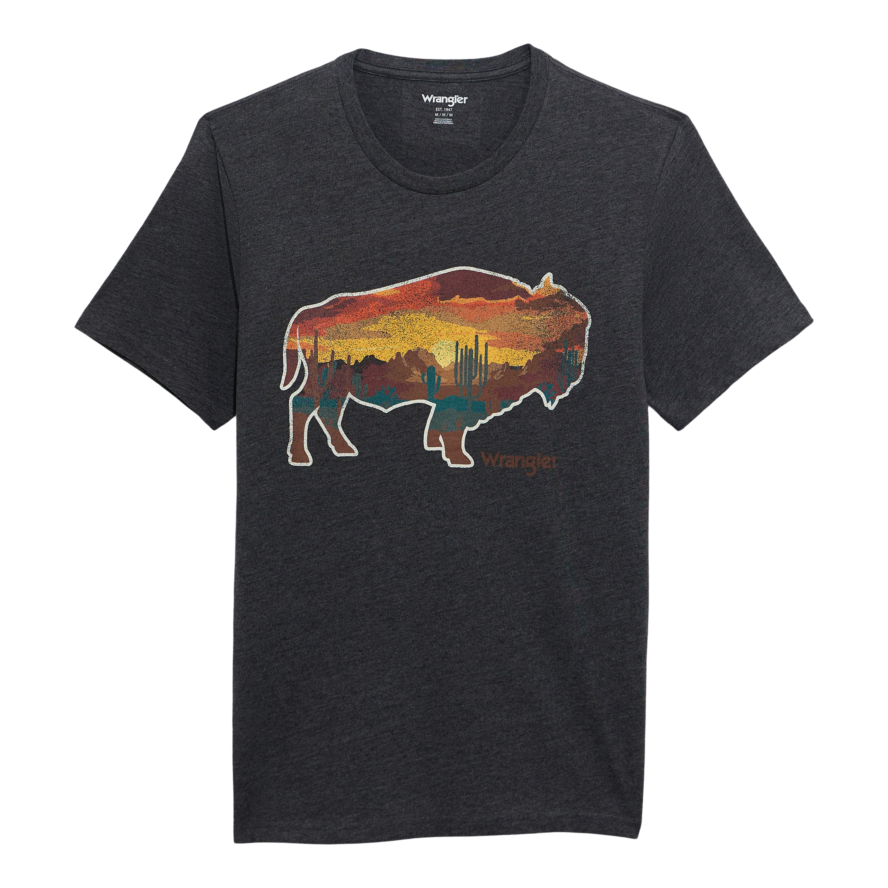 Wrangler Men's Black Beauty Heather Buffalo Graphic T-Shirt 112372865