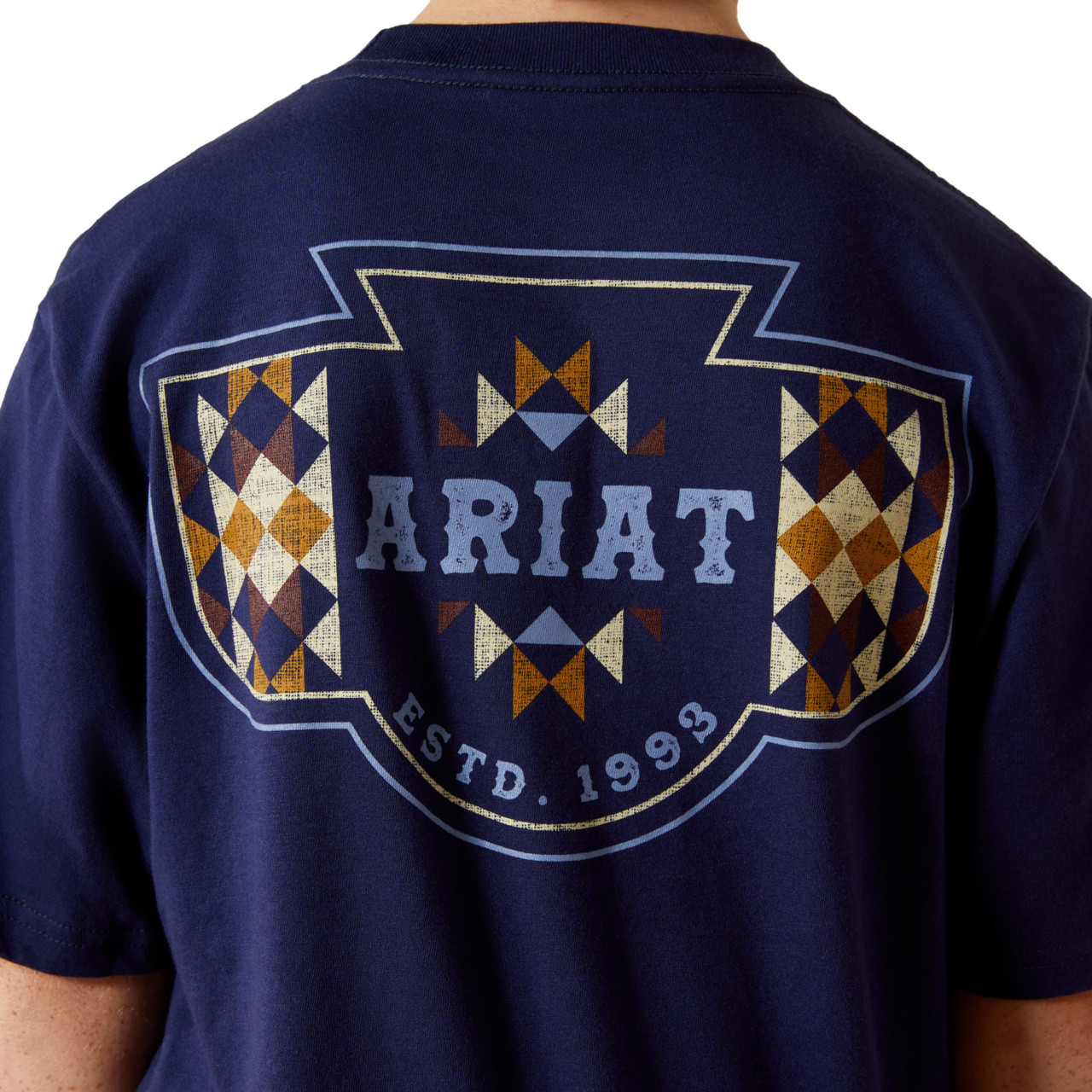 Ariat Youth Boy's Medieval Blue Woven West T-Shirt 10062409 - Picture 8 of 24
