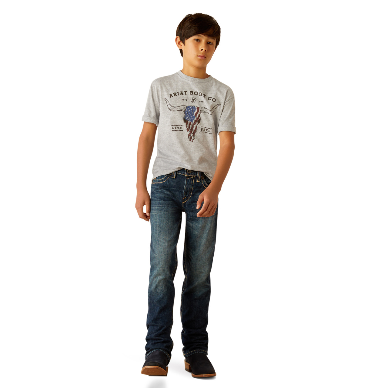 Ariat Boys Long Live Freedom T-Shirt 10054800 - Picture 8 of 24