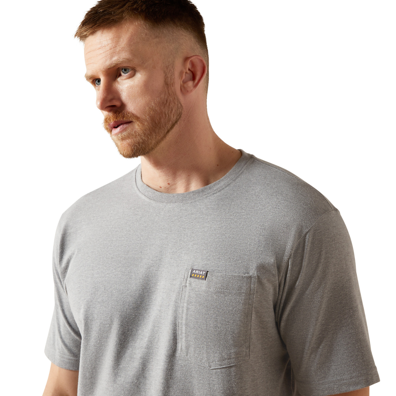 Ariat Herren T-Shirt Rebar Cotton Strong Heather Grey Workhog 10054517 - Bild 7 von 52