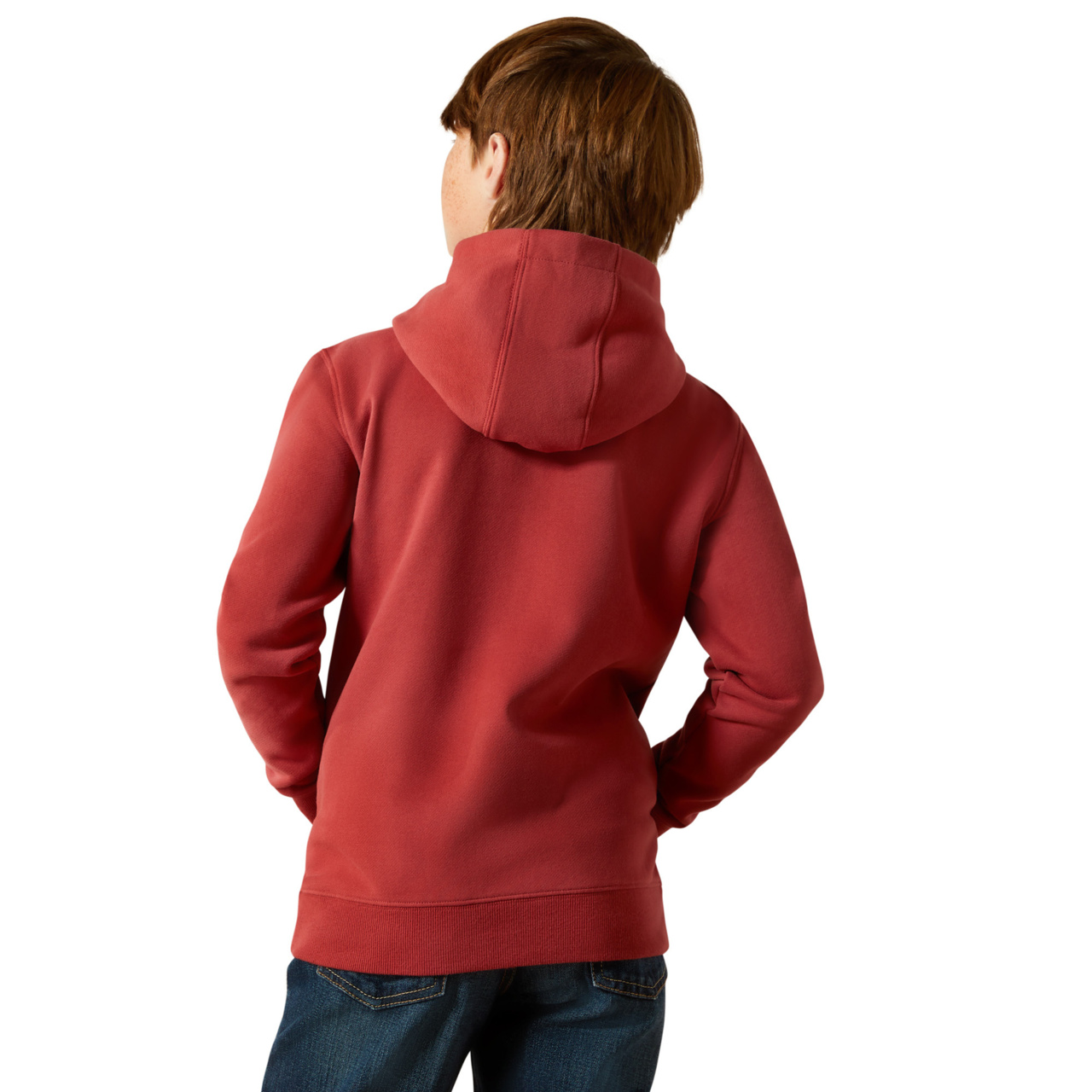 Ariat Youth Boy's Liquid Stamp Flag Brick Red Hoodie 10062462 - Picture 6 of 24