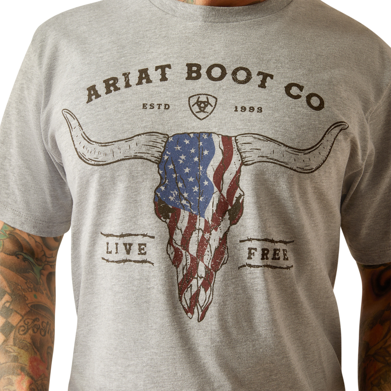 Ariat Men's Long Live Freedom T-Shirt 10054839 - Picture 7 of 28