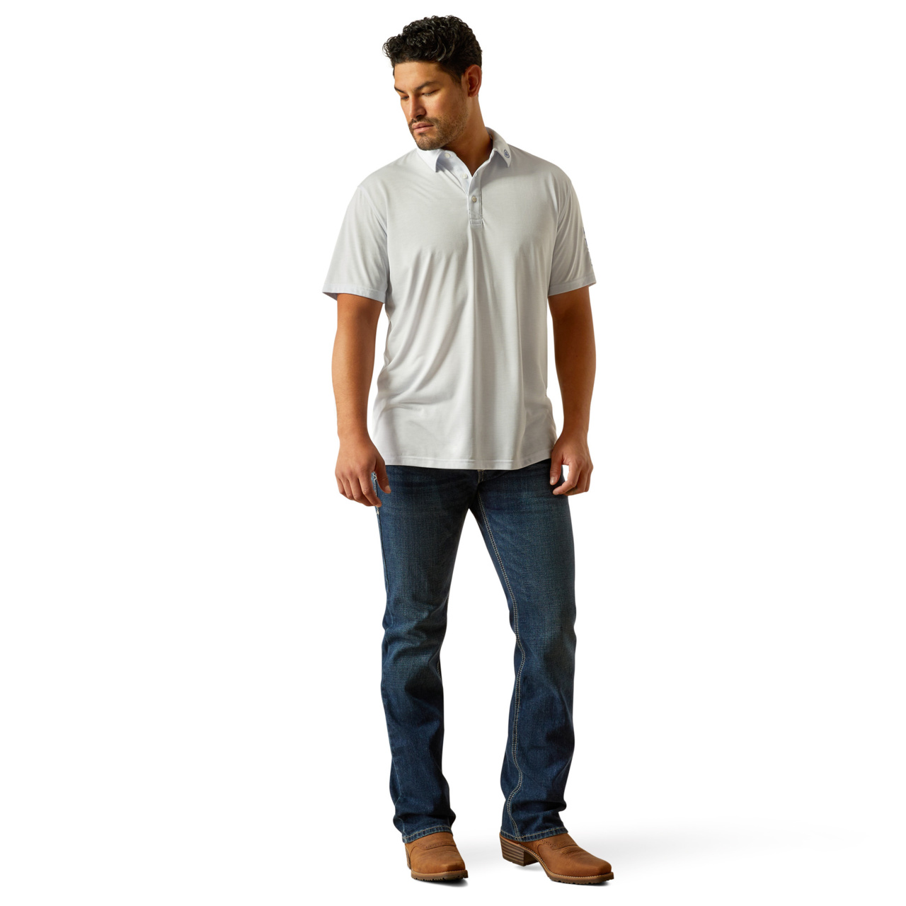 Ariat Men's Team Logo Graphic Halogen Blue Polo Shirt 10058735 - Picture 10 of 30