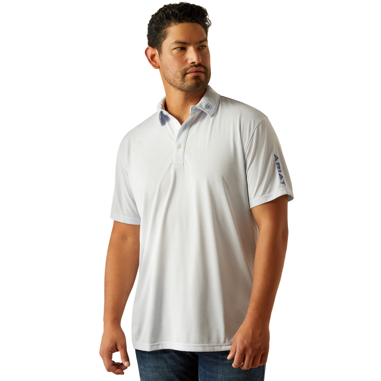Ariat Men's Team Logo Graphic Halogen Blue Polo Shirt 10058735 - Picture 6 of 30