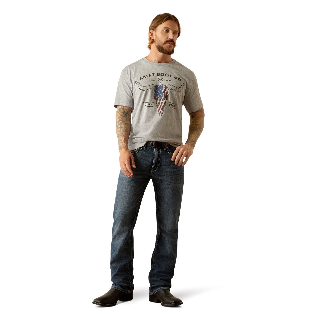 Ariat Men's Long Live Freedom T-Shirt 10054839 - Picture 8 of 28