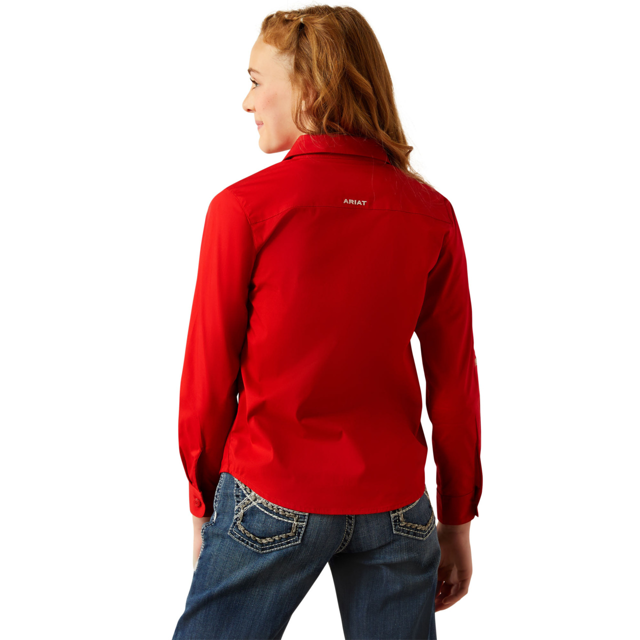 Ariat Youth Girls Team Kirby Red Shirt 10058852 - Picture 7 of 35