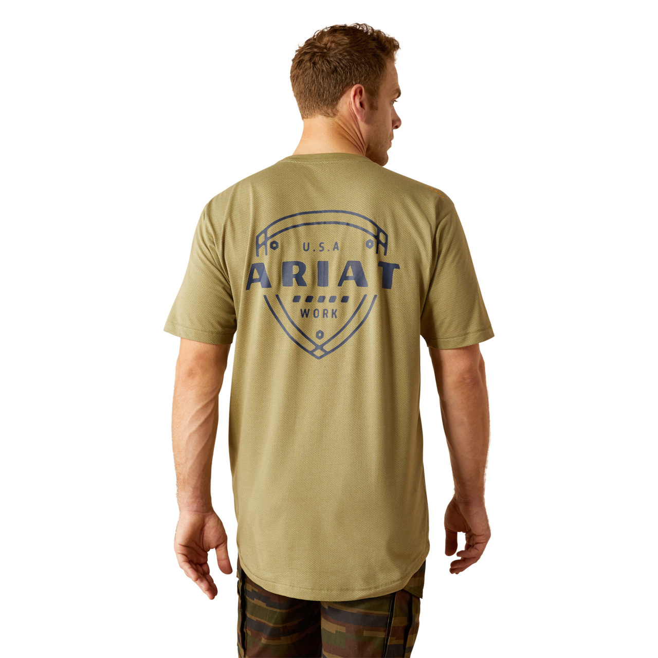 Ariat Men's Rebar Workman 360 Oil Green Graphic T-Shirt 10054589 - Picture 5 of 48