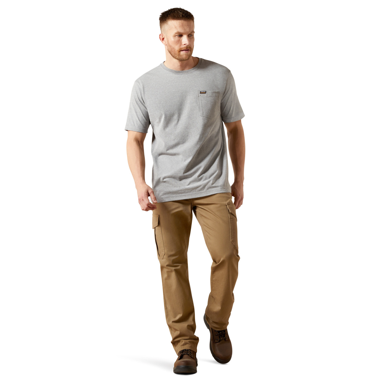Ariat Herren T-Shirt Rebar Cotton Strong Heather Grey Workhog 10054517 - Bild 8 von 52