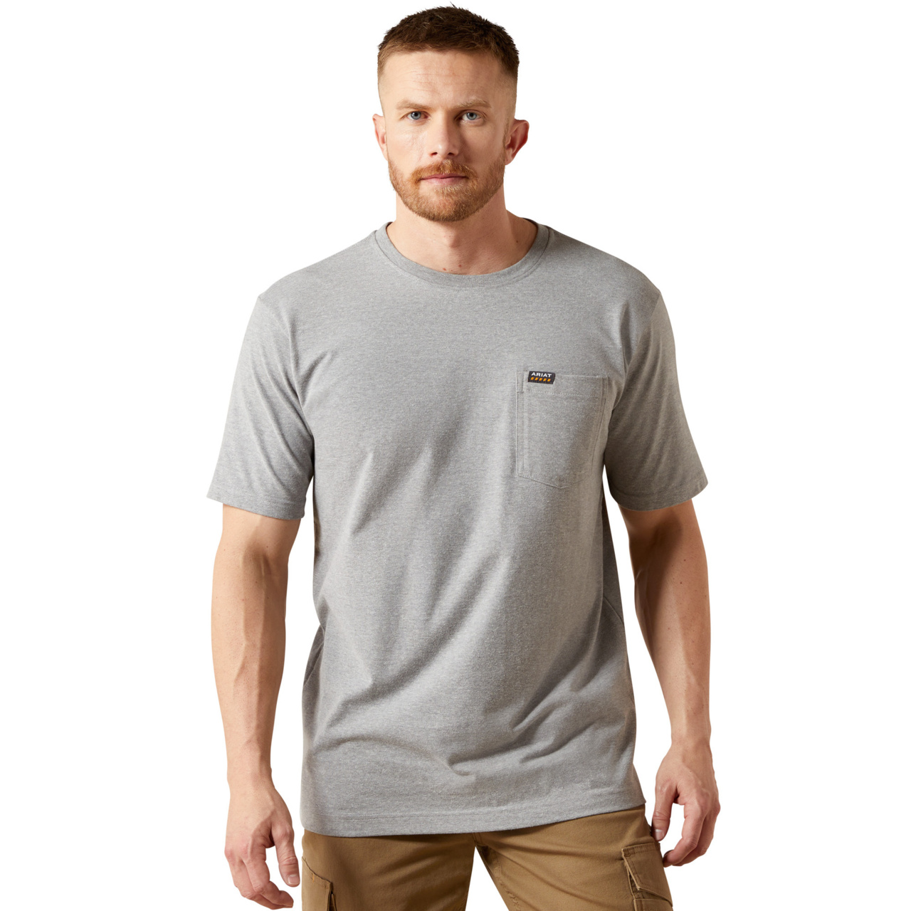 Ariat Herren T-Shirt Rebar Cotton Strong Heather Grey Workhog 10054517 - Bild 5 von 52