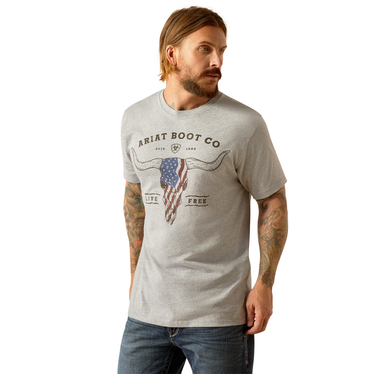 Ariat Men's Long Live Freedom T-Shirt 10054839 - Picture 5 of 28