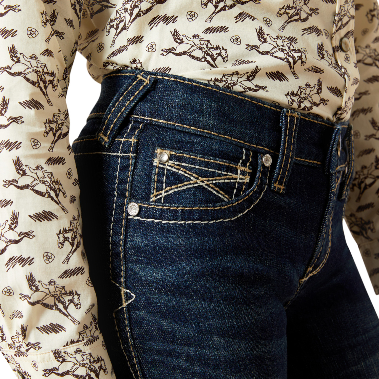 Ariat Youth Girl's Alina Boot Cut Naomi Denim Jeans 10061720 - Picture 11 of 42