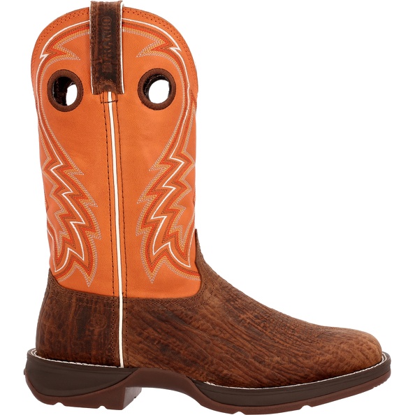 Durango Men's Rebel Cedar Bark & Monarch Orange Square Toe Boots DDB0392 - Picture 8 of 65