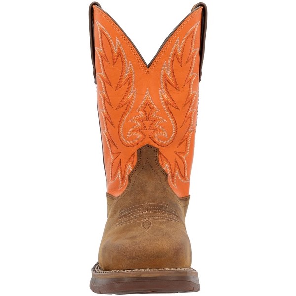 Durango Men's Workin' Rebel™ Waterproof with InsulKul™ Brown & Orange Work Boo - Foto 12 di 91