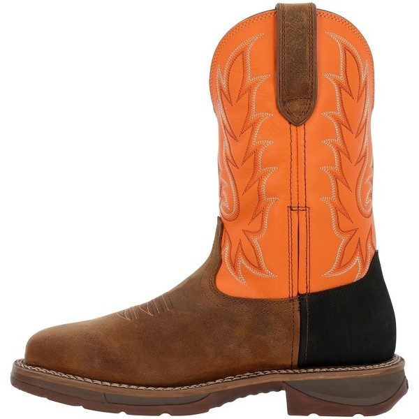 Durango Men's Workin' Rebel™ Waterproof with InsulKul™ Brown & Orange Work Boo - Foto 11 di 91
