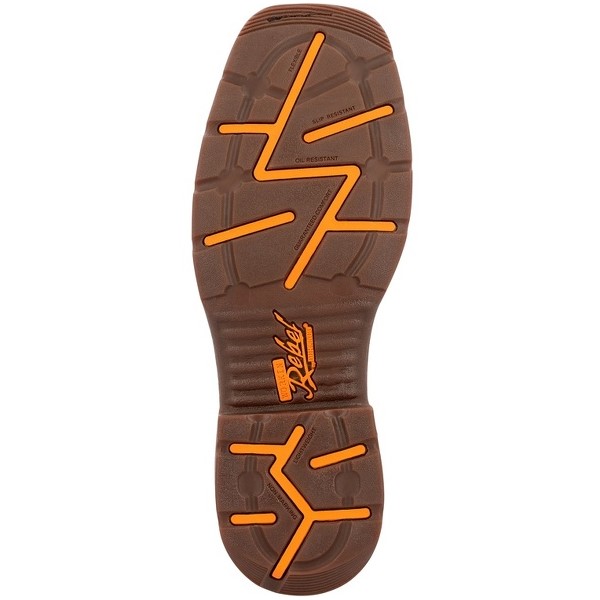 Durango Men's Workin' Rebel™ Waterproof with InsulKul™ Brown & Orange Work Boo - Foto 14 di 91