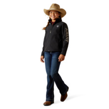 Ariat Youth Girl's Black Southwest Print Logo Softshell Jacket 10062867 - Picture 7 of 28