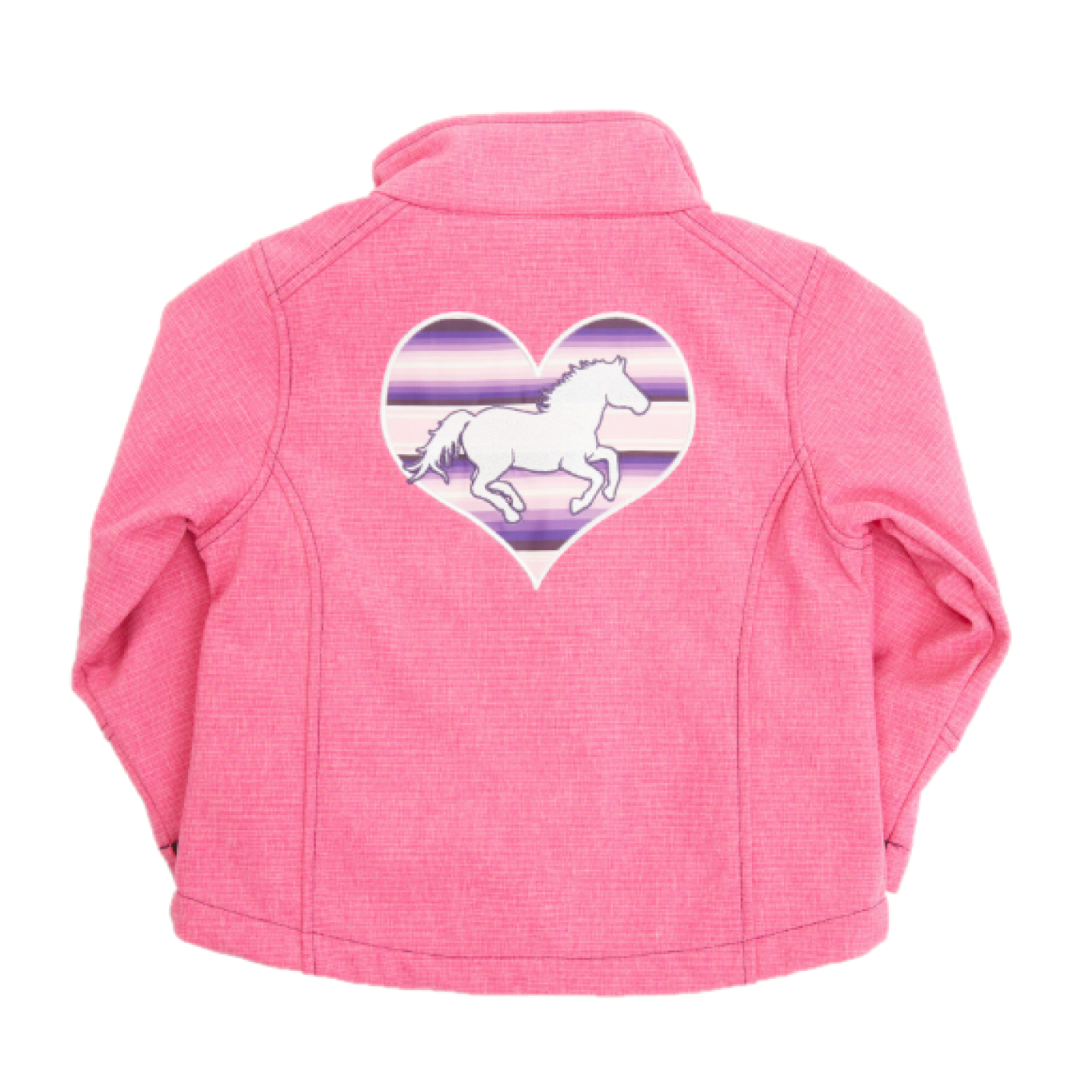 Cowgirl Hardware Girl's Serape Heart Horse Pink Poly Shell Jacket 892252-153 - Picture 4 of 14