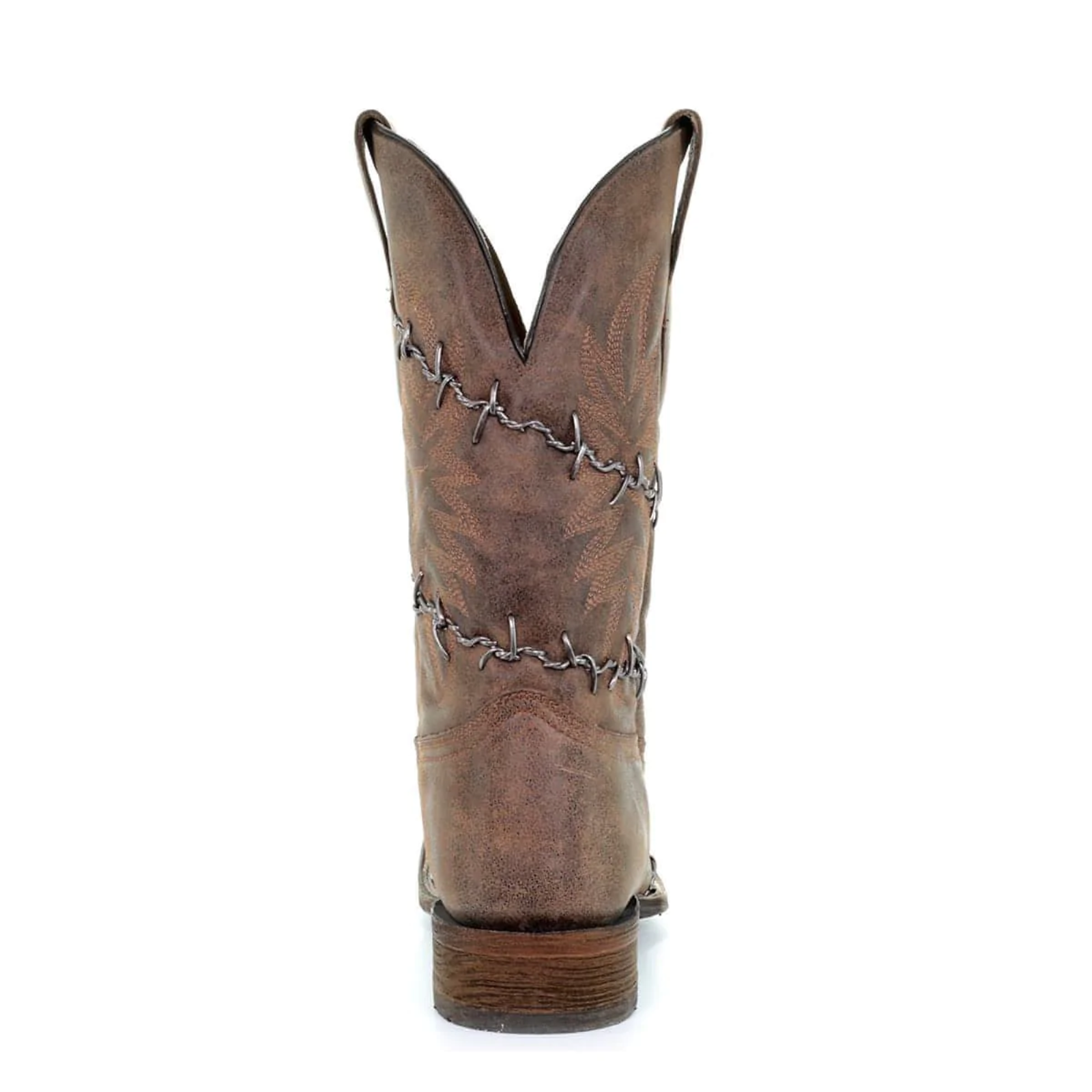 Corral® Men's Brown Woven Barbed Wire Design Square Toe Boots A3532 - Picture 7 of 68