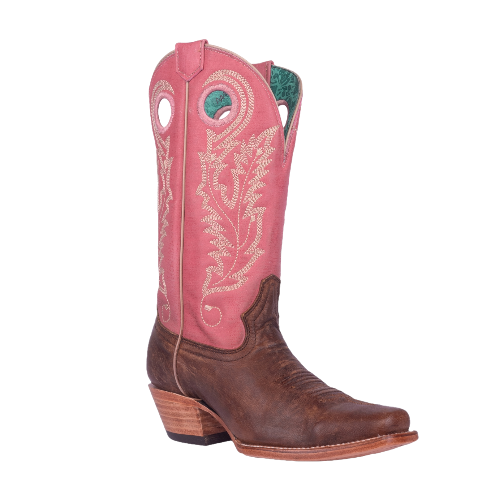 Pre-owned Corral Boots Corral Ladies Embroidered Brown & Pink Western Boots A4459 In Pink, Brown