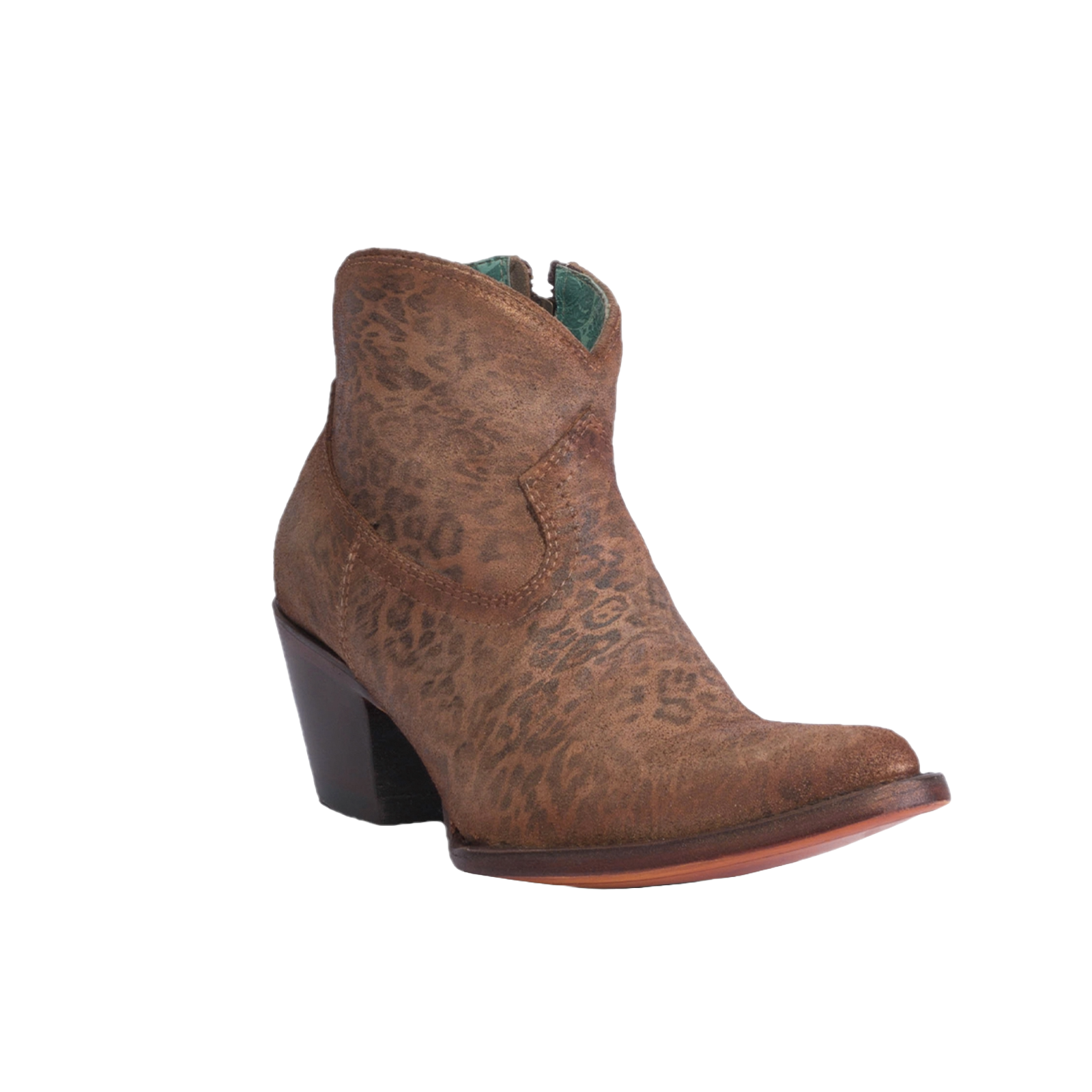 Pre-owned Corral Boots Corral Ladies Cheetah Metallic Suede Brown Western Booties A4468 In Gray