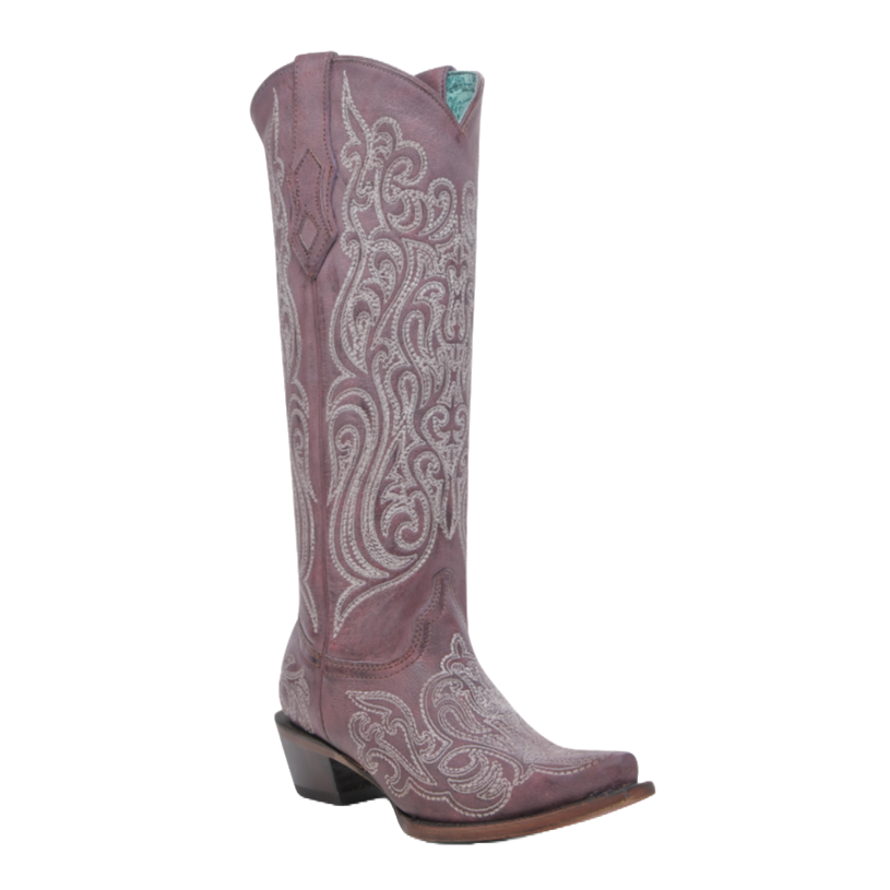 Corral Ladies Dark Luminescent Pink Tall Top Western Boot A4698