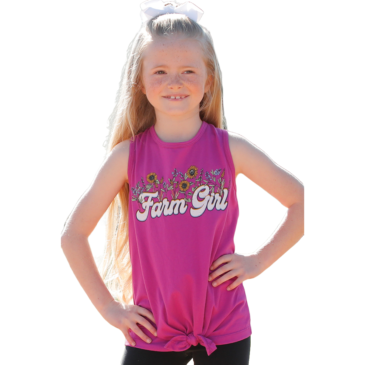 Cruel Youth Girl's Farm Girl Bright Pink Tank Top CTK8920002 - Picture 2 of 7