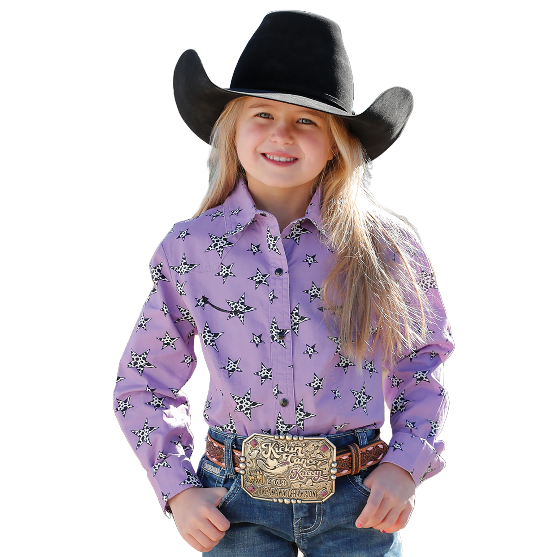 Cruel Denim Youth Girl's Purple Star Print Snap Button Shirt CTW3370026 - Picture 2 of 7