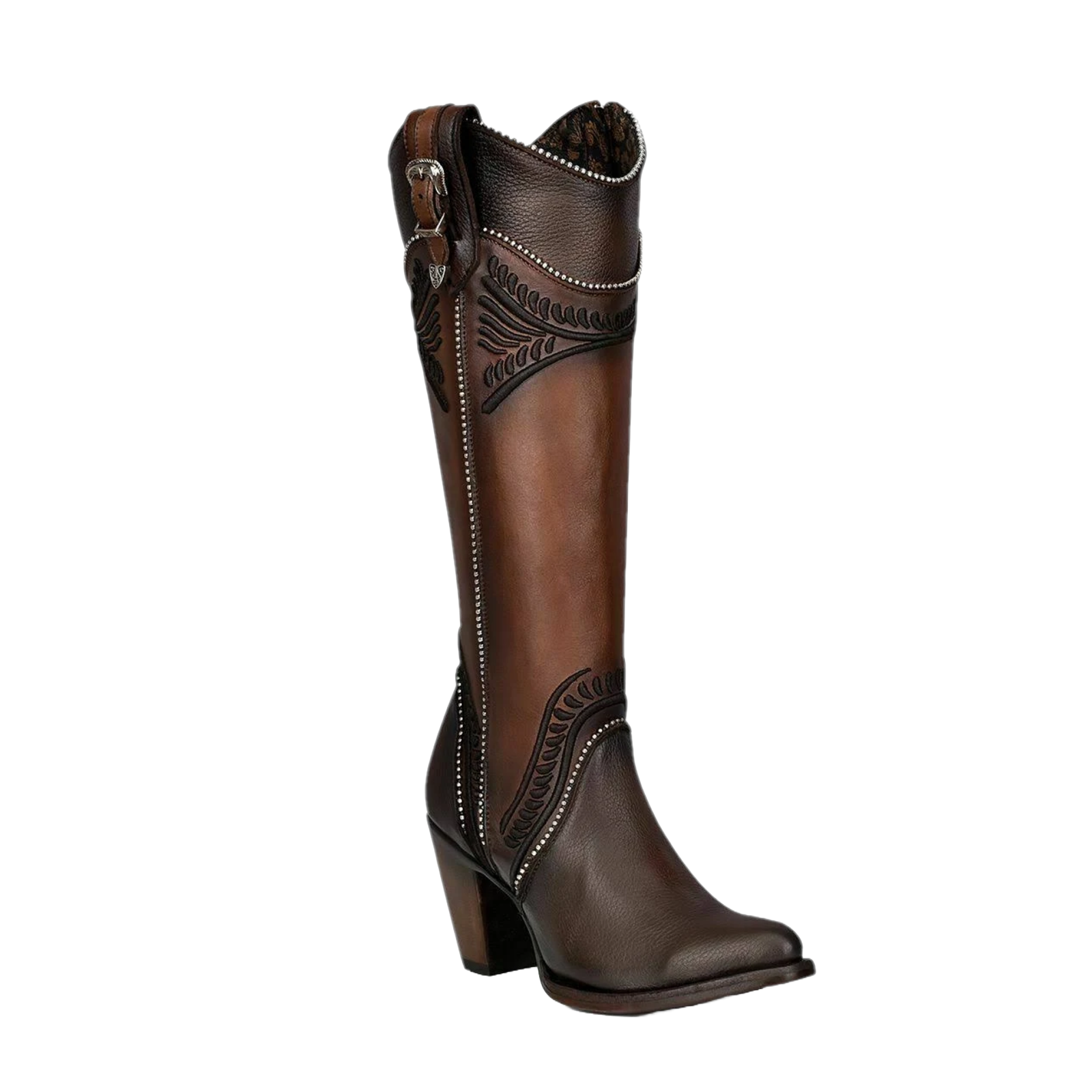 Cuadra Ladies Damasco Chocolate Embroidery Round Toe Boots CU583 - Picture 6 of 50