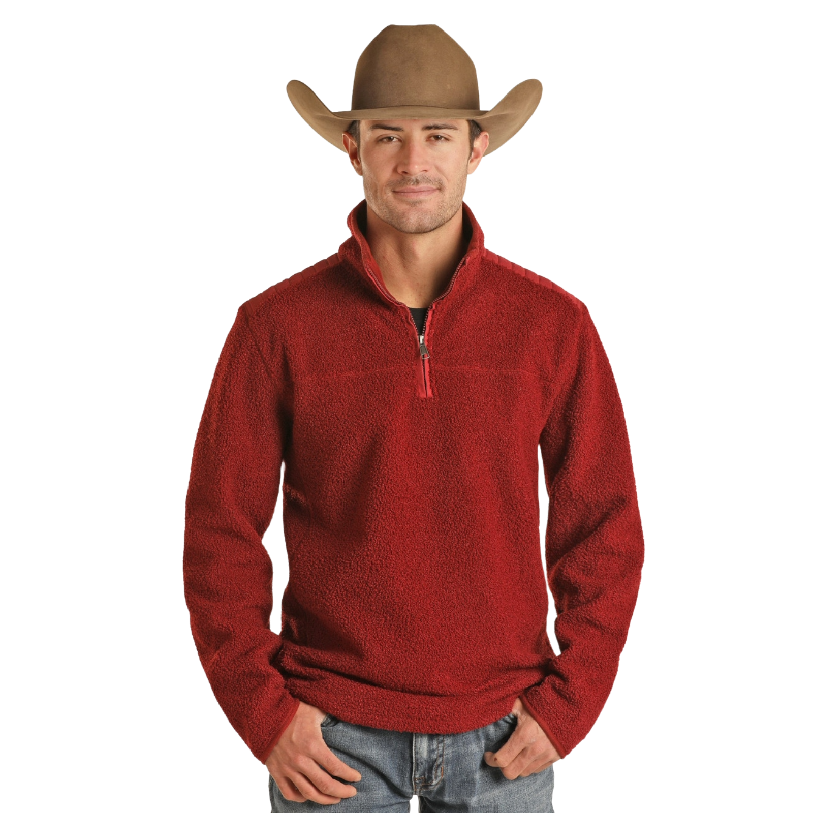 Powder River Outfitters Men’s Teddy Berber Burgundy Pullover DM91C01904