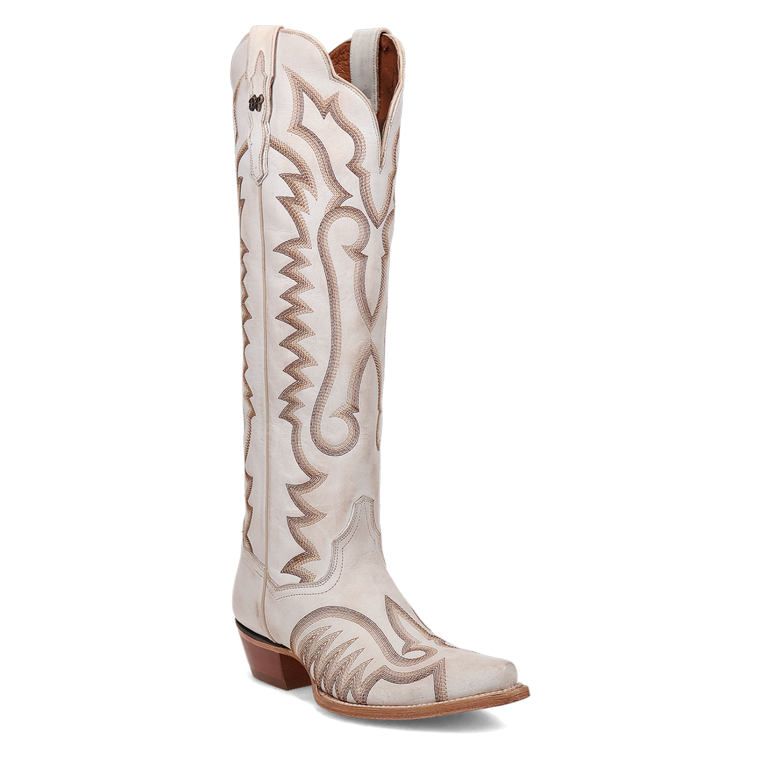 Pre-owned Dan Post Ladies Josie Tall White Leather Boots Dp5107