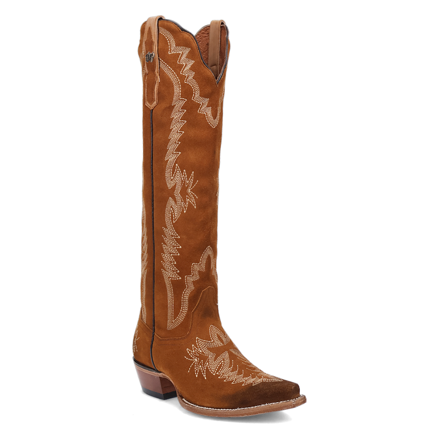 Pre-owned Dan Post Ladies Marlowe Tan Suede Leather Tall Boots Dp5109 In Brown