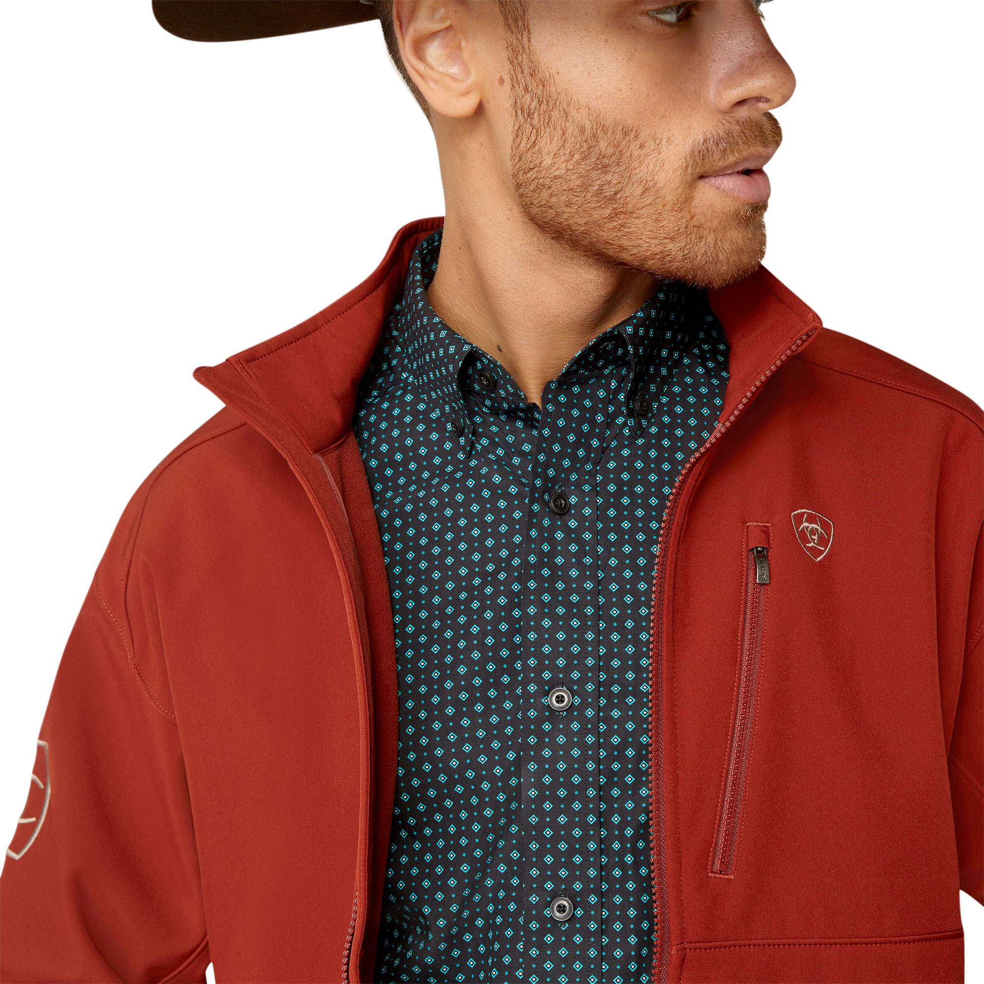 Ariat Men's Logo 2.0 Softshell Koa Wood Brown Jacket 10046730 - Picture 11 of 60