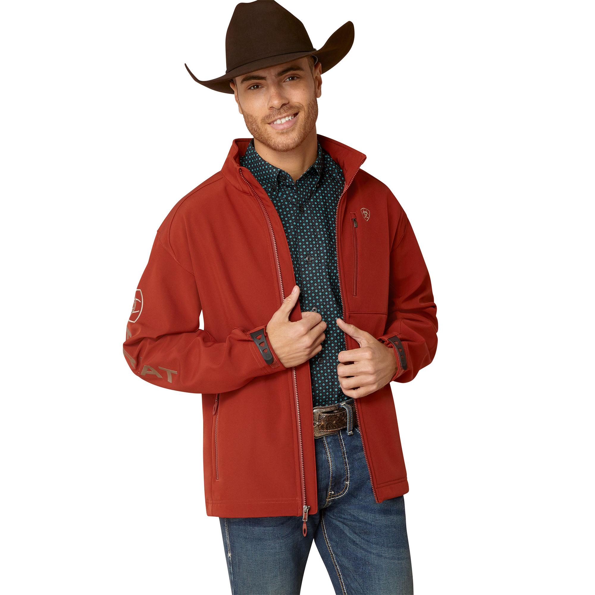 Ariat Men's Logo 2.0 Softshell Koa Wood Brown Jacket 10046730 - Picture 7 of 60