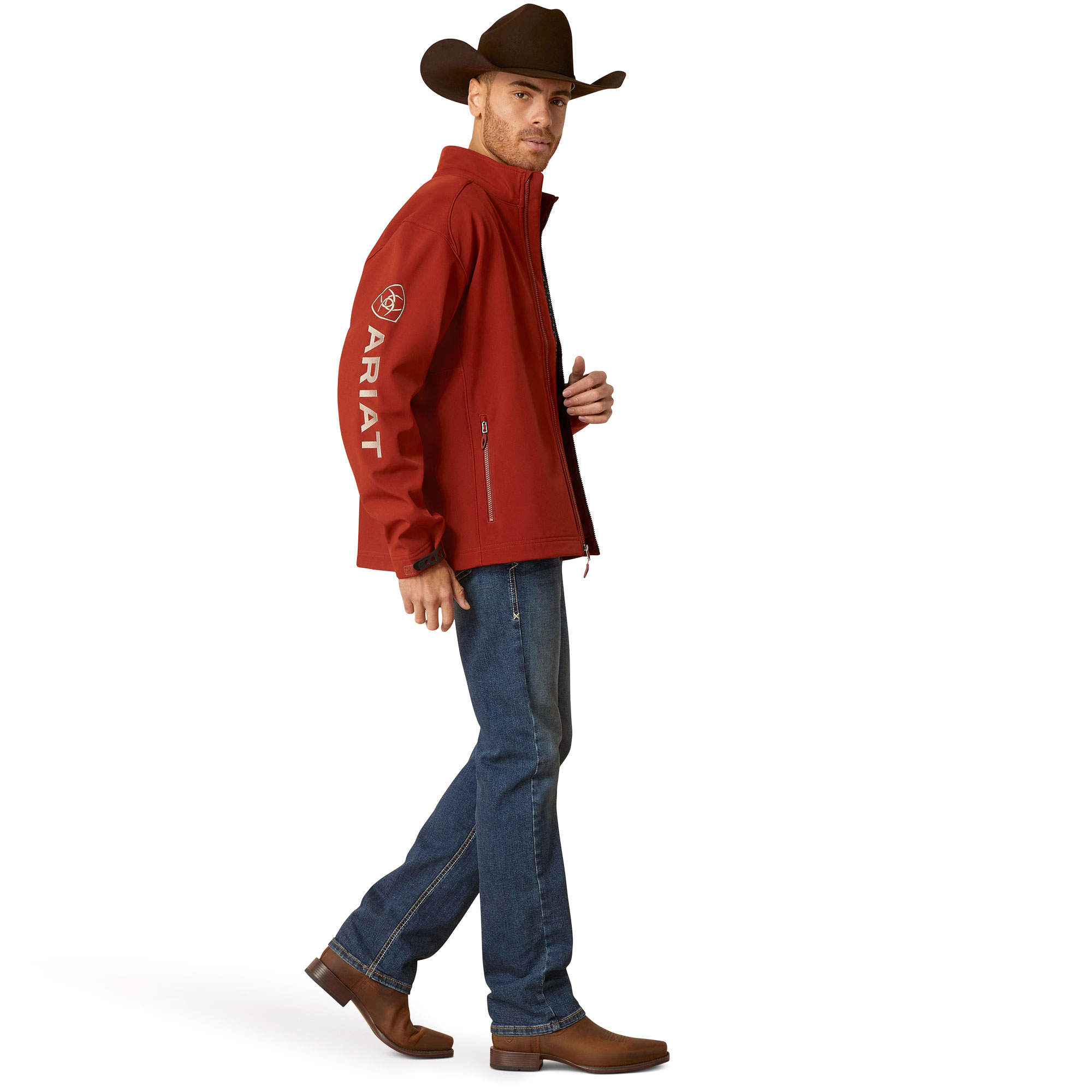 Ariat Men's Logo 2.0 Softshell Koa Wood Brown Jacket 10046730 - Picture 9 of 60