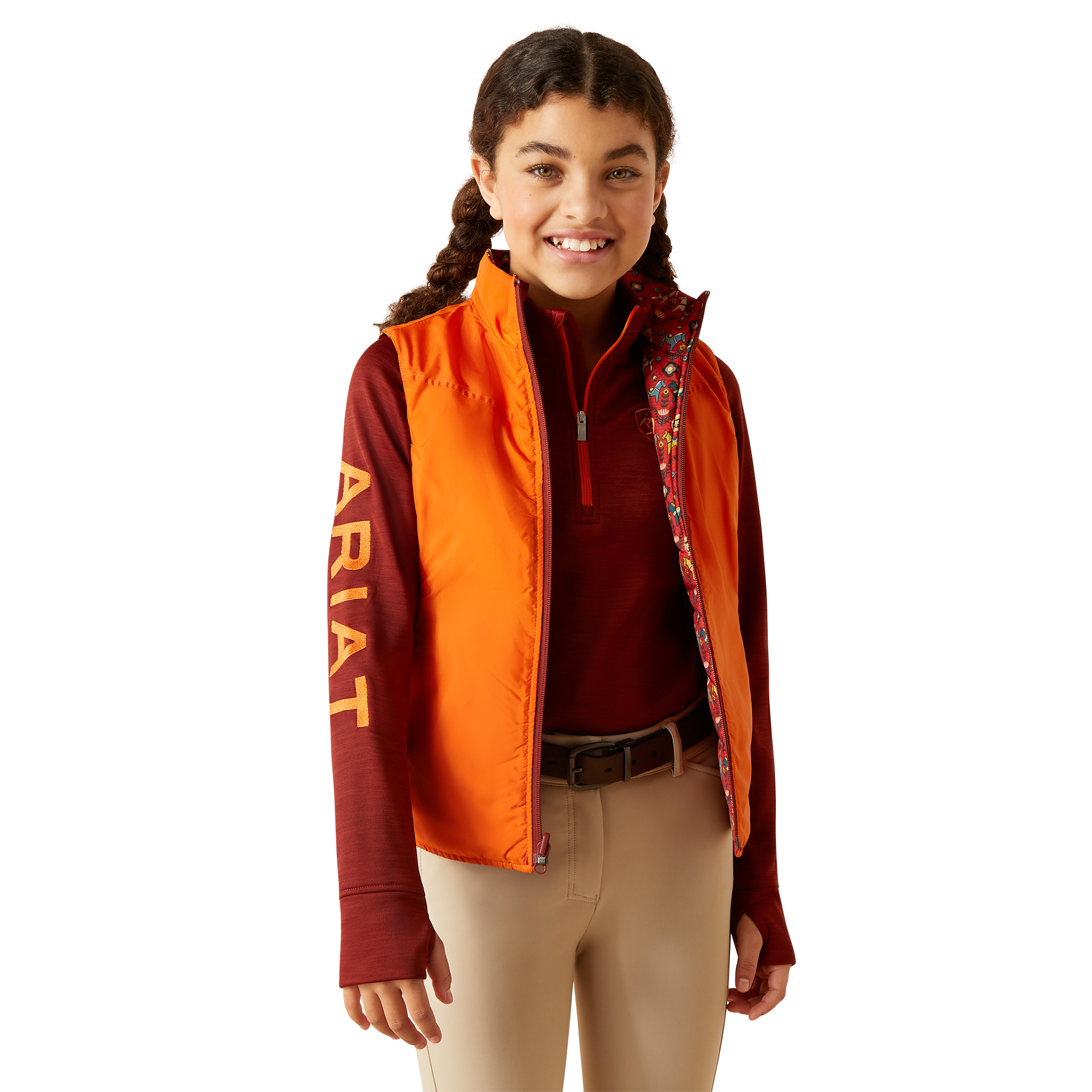 Ariat Youth Girl's Bella Reversible Insulated Dala Horse Vest 10046111 - Picture 6 of 35