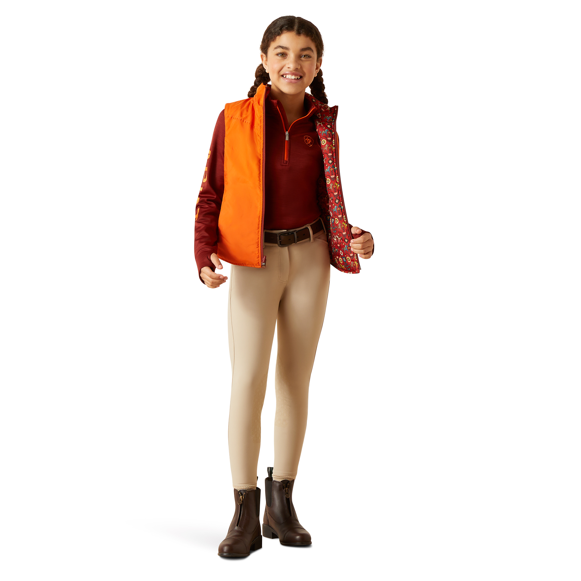 Ariat Youth Girl's Bella Reversible Insulated Dala Horse Vest 10046111 - Picture 9 of 35