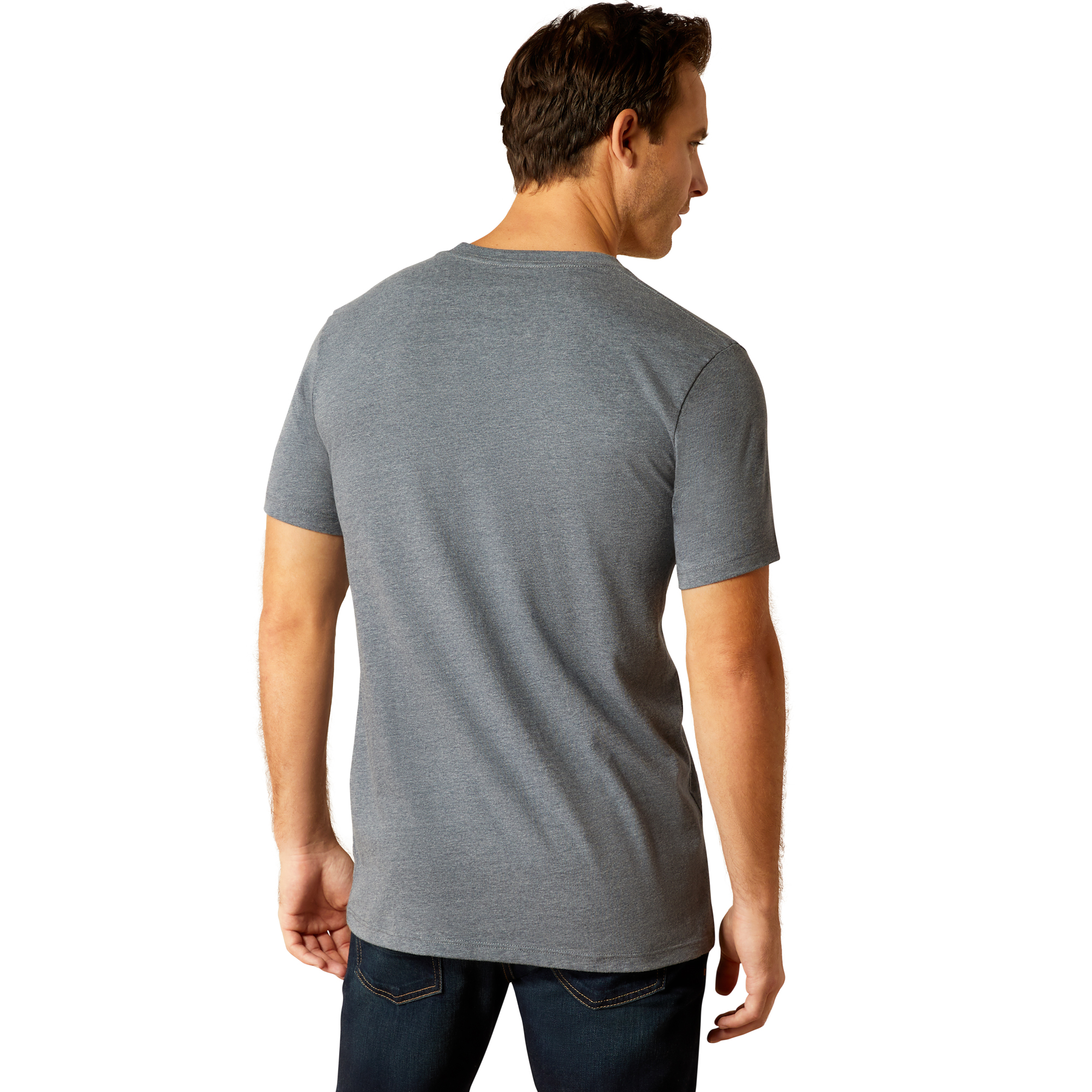 Ariat Men's B&W Logo Athletic Heather T-Shirt 10052010 - Picture 6 of 24