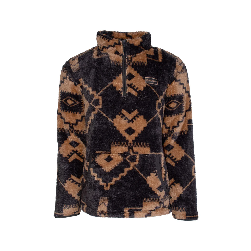Hooey Boy's Aztec Pattern Black & Tan Fleece Pullover HFP015BKTN-Y - Picture 2 of 6
