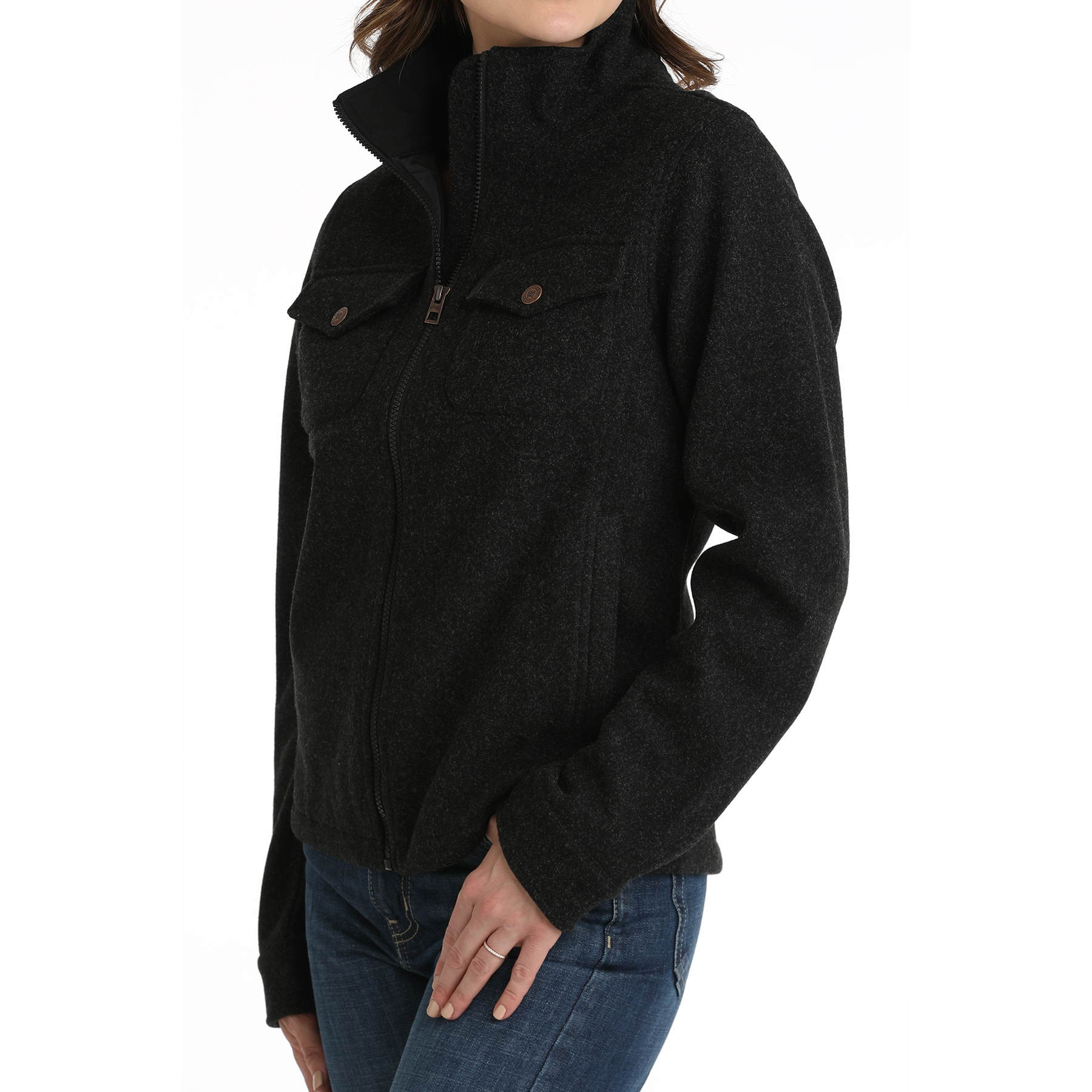 Cinch Ladies Knit Trucker Black Jacket MAJ9904001 - Picture 6 of 21