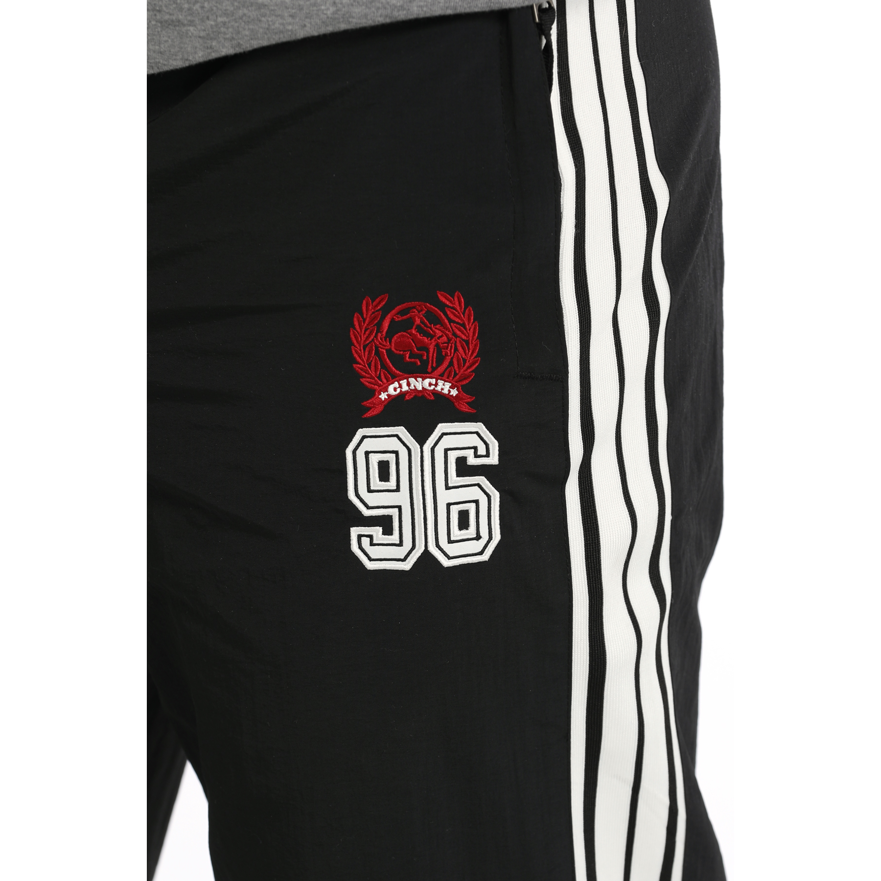Cinch Men's Vintage Logo Nylon Wind Black Pants MB90036002 - 第 7/12 張圖片